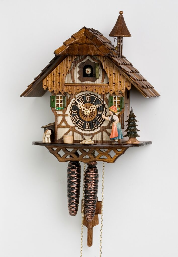 CC-205 NEW Novelty Wood Cuckoo Clock Girl Figure Made in Germany 