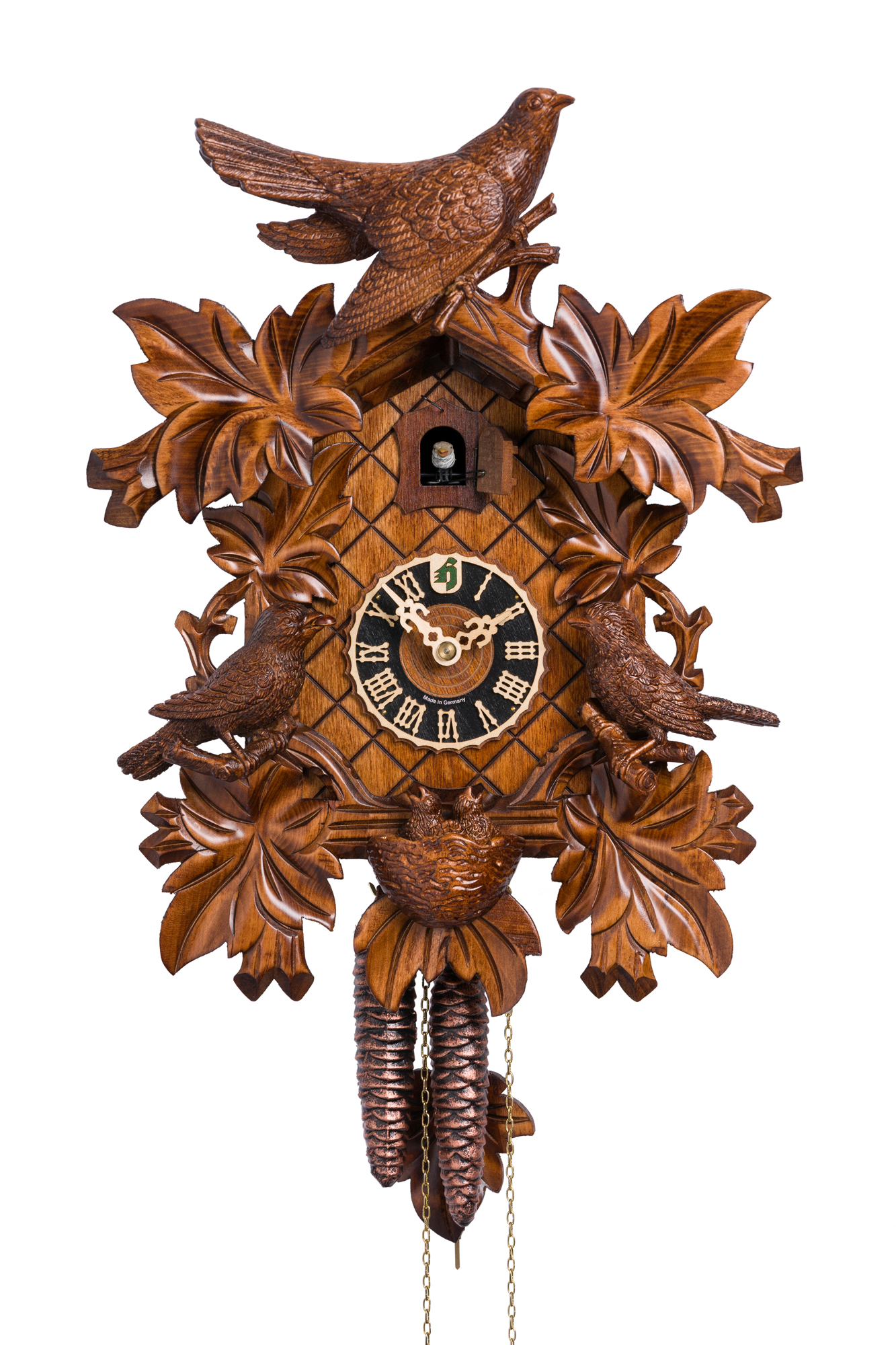 Original handmade Black Forest Cuckoo Clock  / Made in Germany 2-1723-4nu
