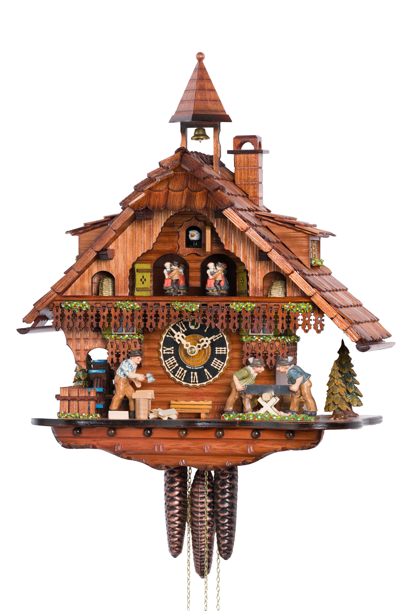 Original handmade Black Forest Cuckoo Clock  / Made in Germany 2-6275t