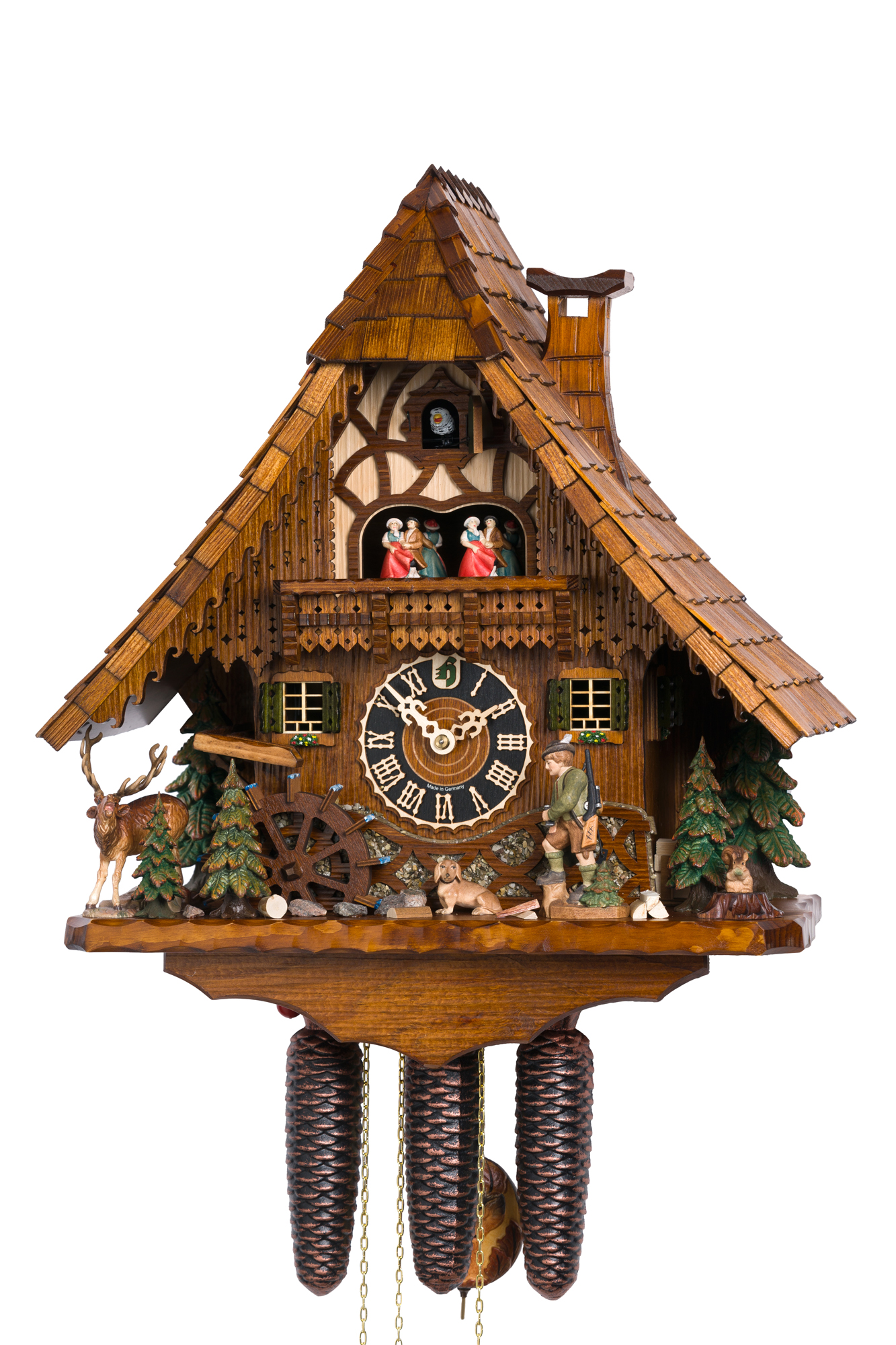 Original handmade Black Forest Cuckoo Clock  / Made in Germany 2-86209t